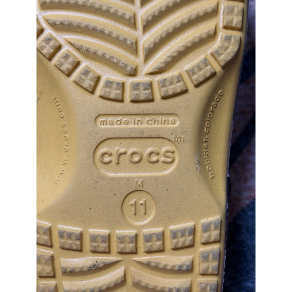 Crocs Hamburglar Men's Cartoon Sandals Black White Yellow Colorblock Size 11 - Picture 9 of 9